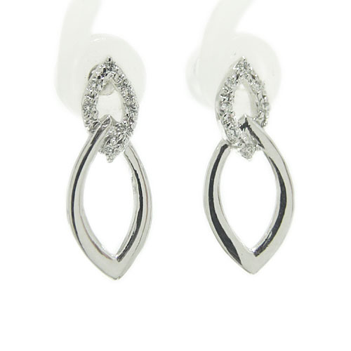 ピアス プラチナ プラチナピアス スタッド スタッドピアス ダイヤモンド ダイヤピアス 大きめ チェーンモチーフ マーキス形 ダイヤ形 ダイヤカット 両耳用 キ...