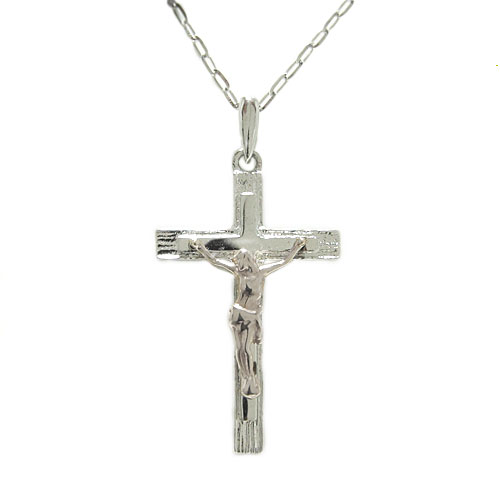 ペンダント K10ホワイトゴールド イエローゴールド ピンクゴールド ネックレス 地金 クロス 十字架 キリスト イエスキリスト ロザリオ スライドチェーン 長...
