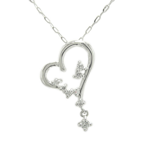 PT900プラチナ ペンダント ネックレス プラチナペンダント ハート ハートペンダント オープンハート モチーフ ダイヤ ダイヤペンダント 揺れる 揺れるペンダント スイング ブラ PT 天然石 誕生石 スライドチェーン 長さ調節 レディース プレゼント ギフト 贈り物 お勧め