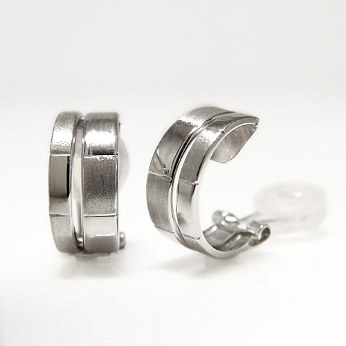 イヤリング K14WGゴールド ピンクゴールド 地金 地金イヤリング クリップ クリップイヤリング バネ式 フープ フープイヤリング シリコンゴム 粗し 艶消し マット アンティーク アラベスク 国産 ソフト 耳が痛くなりにくい プレゼント ギフト 贈り物 お勧め 誕生日 記念日