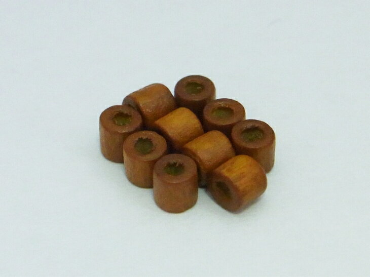 【楽天市場】円筒型ｳｯﾄﾞﾋﾞｰｽﾞ300個ﾚｯﾄﾞﾌﾞﾗｳﾝ(赤茶)【直径:約2.8mm~約3.5mm高さ:約2.8mm~約3.5mm