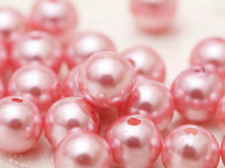 【約25個プラスチック 樹脂パール】10mm ライトピンク 薄いピンク メタリックセレ...