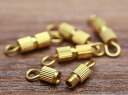 【店内最大P20倍】【ネジ式クラスプ(約14×3mm)5個セット】ゴールド ネジカン タルネジ バレルクラスプ 留め具 留め金具 ビーズパーツ 基礎金具 問屋 ...