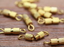 【店内最大P20倍】【ネジ式クラスプ(約14×3mm)10個セット】ゴールド ネジカン タルネジ バレルクラスプ 留め具 留め金具 ビーズパーツ 基礎金具 問屋...