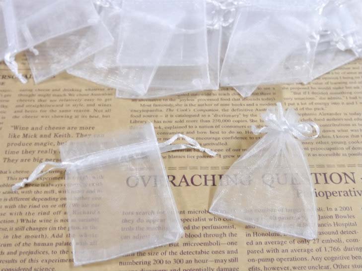 【ジュエリー袋 オーガンジー四角 約90枚】約9x6.3cm ホワイト ケース ポーチ 巾着袋 アクセサリー入れ ラッピング用品 ギフト包装資材 アクセサリー ...