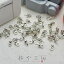 【差し込みヒートン(約6.5x2.5mm)約50個】シルバー アクセサリーパーツ 副資材 金属パーツ 手芸材料 デコ用品 手作り雑貨 部品 素材 金具