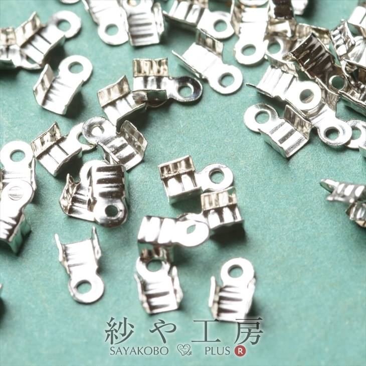 【店内最大P20倍】エンドパーツ【デザインカシメ(約3mm)約50個 シルバー】カツラ ヒモ留め金具 エンド金具 副資材 手作り雑貨 素材 部品 小物 アクセサリー パーツ ハンドメイド 材料 問屋 おすすめ