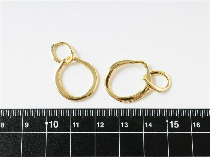 チャーム ニッケルフリー 2連リング アクセサリー パーツ ゴールド 全長28mm 2個 金属アレルギー対応 アレルギー対応 問屋 アクセサリーチャーム レジン用 GOLD ハンドメイドパーツ さや工房 手作り アクセサリーパーツ 卸 おすすめ sayakobo-plus-10043275 アクセサリーパーツの店 紗や工房 サンプル画像3