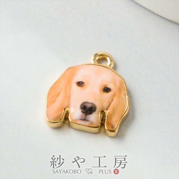 チャーム 犬 レトリバーA 動物 アクセサリー パーツ ベージュ 16.5mm 1個 カン付 ドッグ アクセサリーチャーム 約1.7cm 問屋 メタルパーツ 金属チャーム 金属パーツ ハンドメイドパーツ さや工房 手作り アクセサリーパーツ 卸 おすすめ