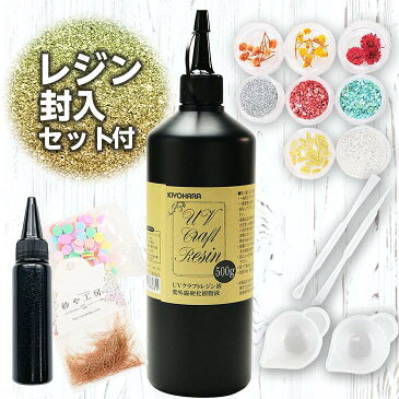 清原 レジン液 500g レジン封入セット付き uvレジン UVクラフトレジン液 レジン 大容量 KIYOHARA キヨハラ ハード ハードタイプ 封入 レジンセット 調色パレット シリコンスティック 押し花 uvレジン液 透明 お得 問屋 手作り 送料無料