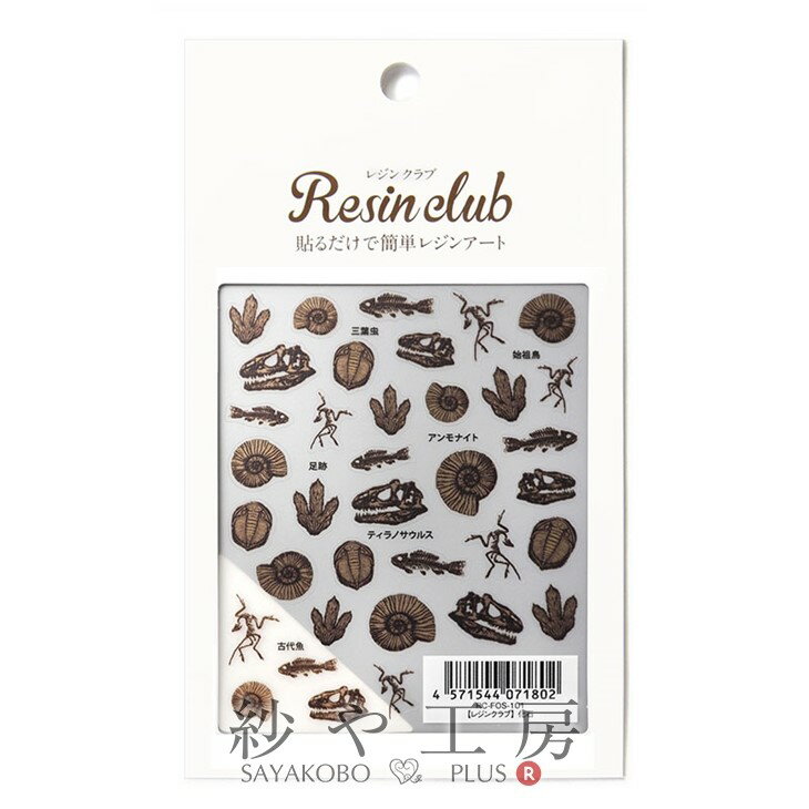 Resin club(レジンクラブ) 埋め込みレジンシール 化石 88×150mm 1個 1枚 歴史 古代 レジン用 封入 レジン資材 レジン用品 レジンシール レジン封入 アクセサリー パーツ ハンドメイド ハンドメイドパーツ 材料 アクセサリーパーツ 問屋 卸 おすすめ さや工房 手作り