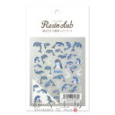 Resin club(レジンクラブ) 埋め込みレジンシール イルカ アクセサリー パーツ ブルー 88×150mm 1個 1枚 レジン用 封入 レジン資材 水族...