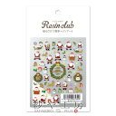 Resin club(レジンクラブ) 埋め込みレジンシール サンタクロース アクセサリー パーツ 88×150mm 1個 1枚 クリスマス レジン用 封入 レジ...