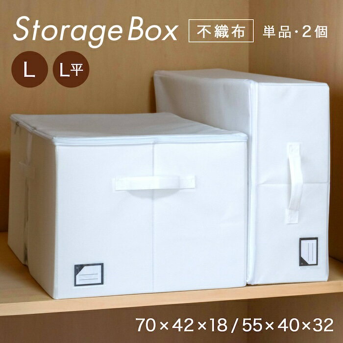 収納ボックス 折りたたみ Lサイズ 布 衣類収納 小物収納 無地 衣類 洋服 約幅55×奥行40×高