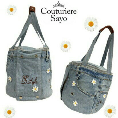 ☆ルシアンエサヨ 楽天数量限定【タンブール マーガレット8 肩掛けリュック用インディゴブルーTMサイズ】 【蓋閉め4kg 開蓋使用〜5kg】 SAYO デニムリメイク 小型犬猫用バケツ型キャリーバック 【在庫商品】【あす楽対応】のサムネイル