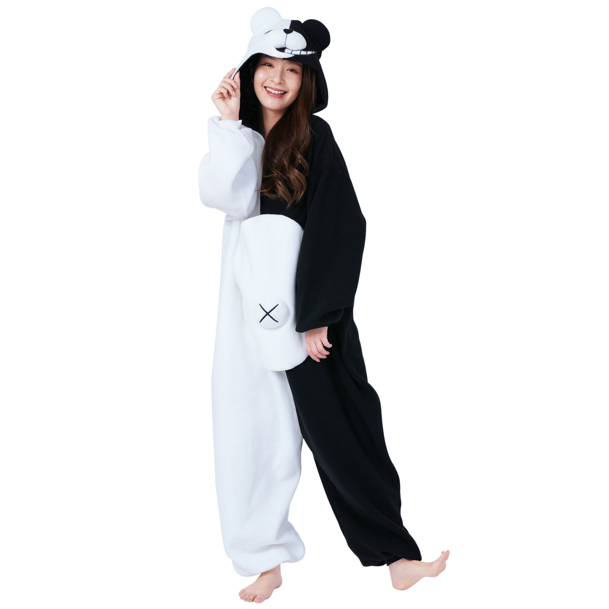 SAZAC, Monokuma, Danganronpa, Danron, traje de peluche, pijama, talla única, para adultos, disfraz, Halloween, cosplay, bonito, adorable, artículos, anime — vista 2