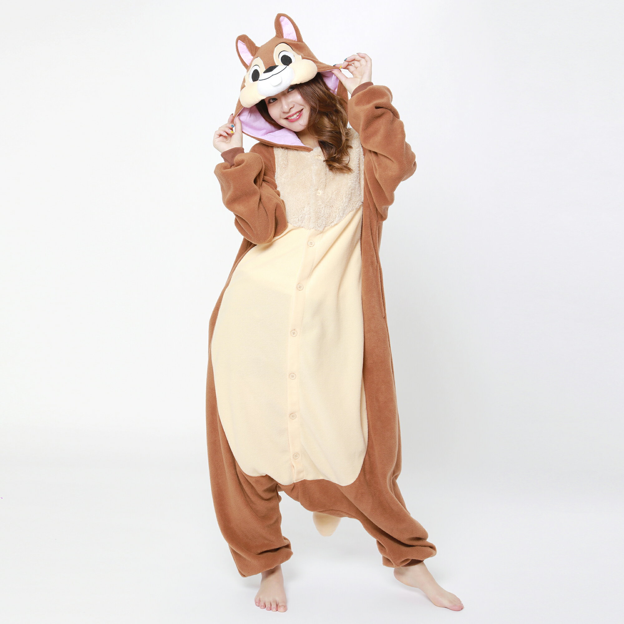 SAZAC サザック ディズニー チップ 着ぐるみパジャマ 着ぐるみ パジャマ ルームウェア 大人用 コスプレ コスチューム キャラクター ハロウィン イベント 仮装 冬用 暖かい かわいい