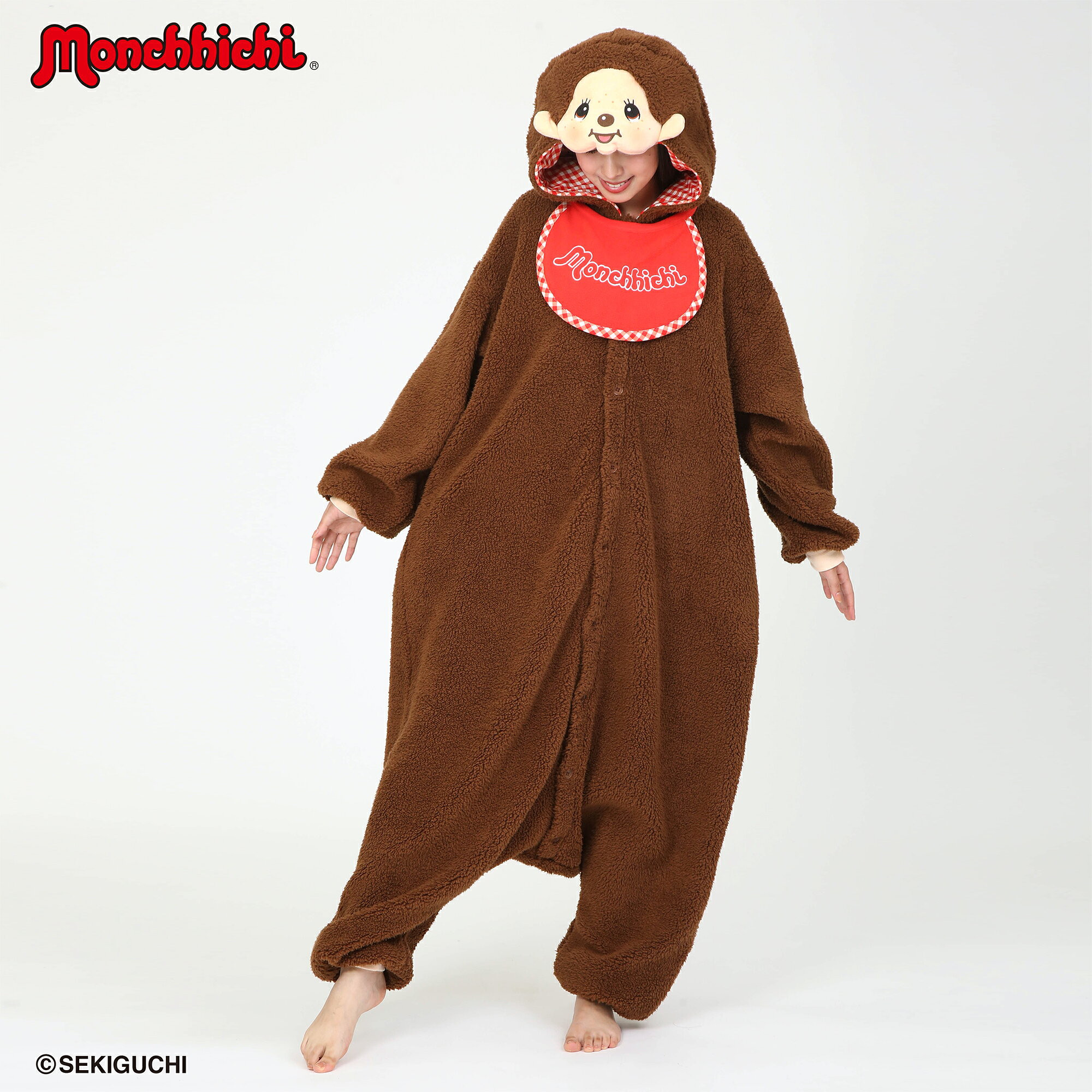 【新商品】SAZAC サザック モンチッチ モンチッチくん 男の子 着ぐるみパジャマ 着ぐるみ パジャマ ルームウェア 大人用 フリーサイズ コスプレ コスチューム キャラクター ハロウィン イベント 仮装 冬用 暖かい かわいい