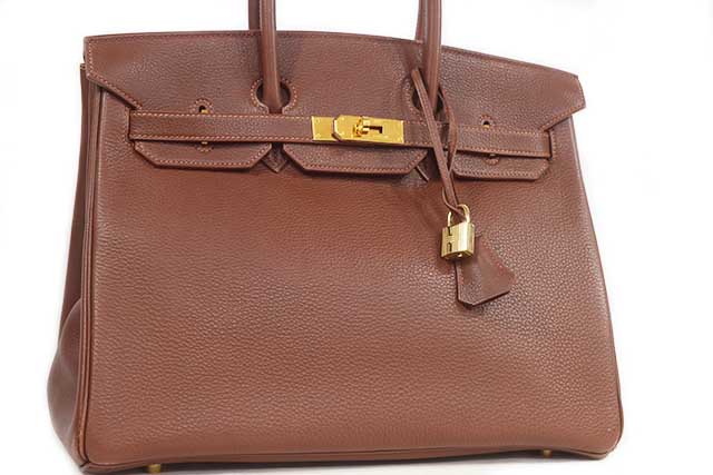 エルメス　HERMES　バーキン35　茶　マロンフォンセ　トゴ　G金具　ゴールド金具　□A刻印　1997年製造　本物　ランクA　ハンドバッグ　トートバッグ　35cm　ブラン系　マロン　Marron fonce　togo