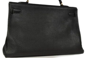 ●【HERMES】エルメス ショルダーバッグ トートバッグ ケリー40 内縫い 黒 ブラック トゴ ゴールド金具 G金具 〇U刻印 本物 ランクAB