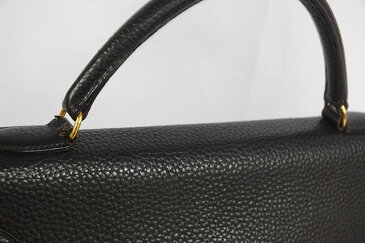 ●【HERMES】エルメス ショルダーバッグ トートバッグ ケリー40 内縫い 黒 ブラック トゴ ゴールド金具 G金具 〇U刻印 本物 ランクAB