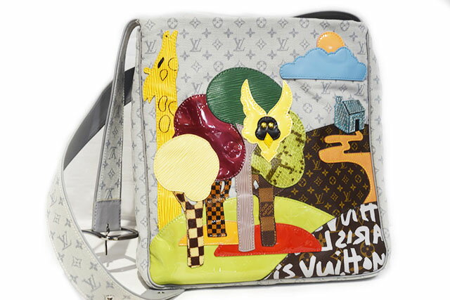 乐天商城 - ルイヴィトン　LOUIS VUITTON 　コント ドゥ フェ ブザス　ショルダーバッグ　M92277　パッチワーク　グレー マルチカラー　S金具　シルバー金具　モノグラムミニ　コットンキャンバス　 2002年限定　レア物　本物　未使用　保管品　展示品
