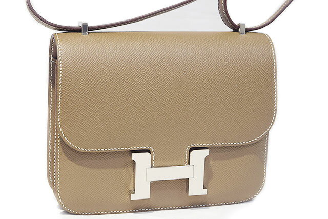 エルメス　HERMES　コンスタンス3 ミニ ミロワール　18　エトゥープ　Etoupe　B刻印　2023年製造　エプソン　S金具　シルバー金具　本物　未使用 展示品　ショルダーバッグ　コンスタンス　エトープ　グレー　鏡付き　ミラー付き