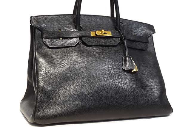 Rakuten - エルメス　HERMES　バーキン40　黒　ブラック　アルデンヌ　G金具　ゴールド金具　〇W刻印　1993年製造　本物　　ランクAB　バーキン　40cm　トートバッグ　ハンドバッグ　Black