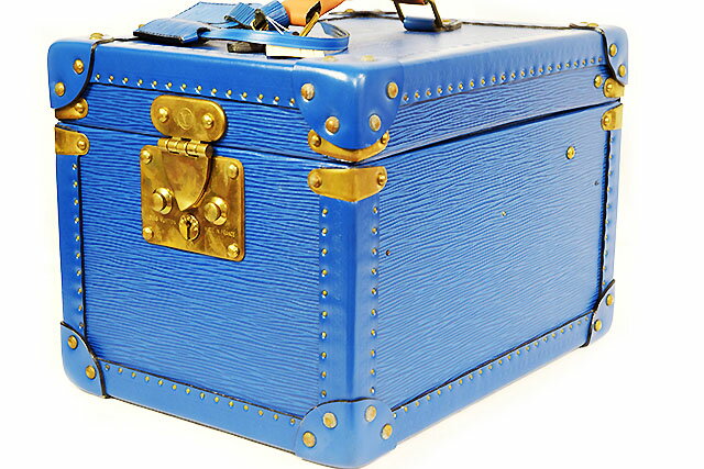 ルイヴィトン ルイヴィトン　トランク　ボワット・フラコン　化粧ケース　ブルー　青　エピ　バニティケース　G金具　本物　ヴィンテージ　スペシャルオーダー　メイクケース　化粧ボックス　コバルトブルー　LOUIS VUITTON