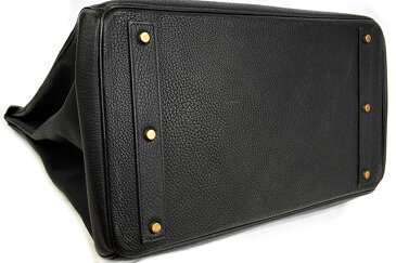 ●【HERMES】エルメス　　オータクロア　45　　　黒　　ブラック　　　フィヨルド　　　ゴールド金具　　　G金具　　〇Z刻印　　　本物　　　ヴィンテージ　トートバッグ　　旅行バッグ　45cm！※付属品は無し！