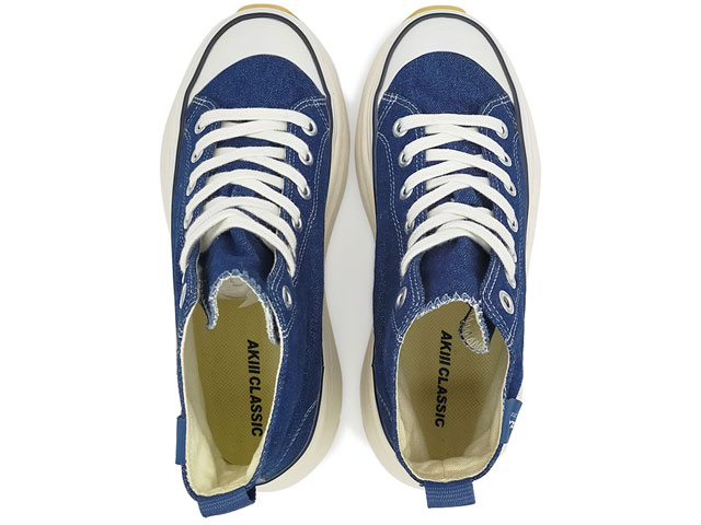 国内正規品 アキクラシック AKIII CLASSIC ECOVERY COTTON HIGH リカバリー コットン ハイ スニーカー DENIM デニム 青 ダッドシューズ チャンキー レディース 厚底 韓国発 AKC-0038 DEM 吉木千沙都 ちぃぽぽ