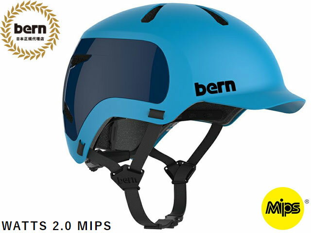 国内正規品 バーン bern WATTS 2.0 MIPS ワッツ 2.0 MATTE OCEAN BLUE マット オーシャンブルー 青×紺 自転車 スケート...