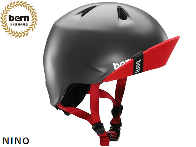 国内正規品 バーン bern NINO ニノ ニーノ MATTE BLACK RED VISOR マットブラック レッド バイザー 黒 赤 自転車 スケートボード BMX ピスト ヘルメット キッズ 子供 スノーボード