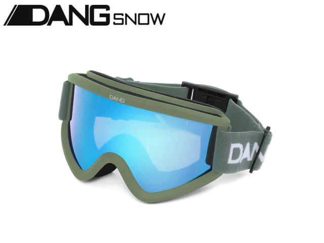 国内正規品 DANG SNOW New ORIGINAL Matt Green Frame x High Contrast Sky Blue Mirror lens ダンスノー ゴーグル ニューオリジナル マットブラック ミラーレンズ ダンシェイディーズ メンズ レディース ユニセックス スノー スキー アジアンフィット アンチフォグ