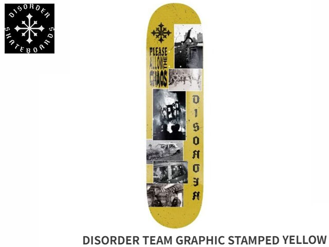 国内正規品 DISORDER ディスオーダー DISORDER TEAM GRAPHIC STAMPED YELLOW ナイジャ・ヒューストン ..