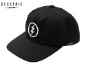 エレクトリック ELECTRIC BB CAP ICON SNAPBACK HAT BLACK ブラック キャップ アイコン スナップバックキャップ 帽子 ハット アウトドア ゴルフ GOLF 釣り フィッシング fishing メンズ レディース ユニセックス