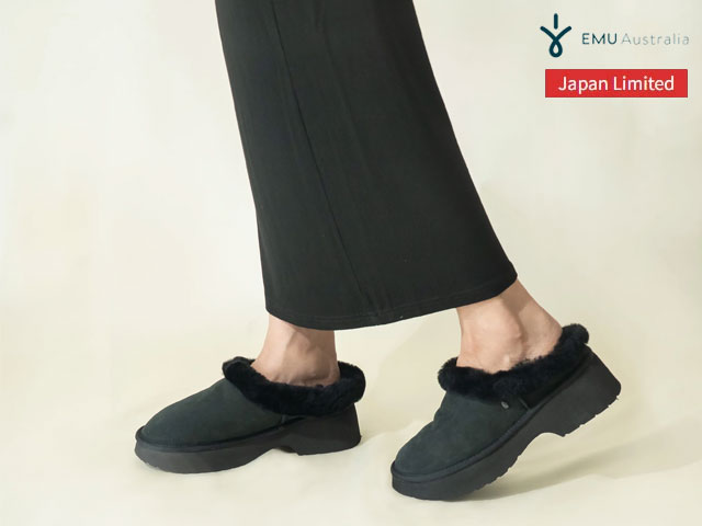 Rakuten - 国内正規品 emu australia VIRGINIA CLOG バージニア クロッグ スリッポン Black ブラック 黒 レディース Women's エミューオーストラリア シープスキンブーツ 厚底 JAPAN LIMITED ジャパンリミテッド 日本限定モデル