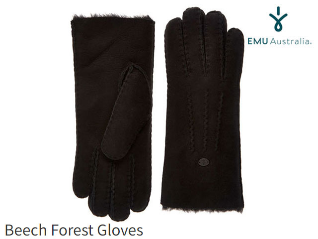 エミュ 手袋 国内正規品 emu australia ビーチ フォレスト グローブ ブラック BEECH FOREST GLOVES BLACK エミューオーストラリア 手袋 レディース