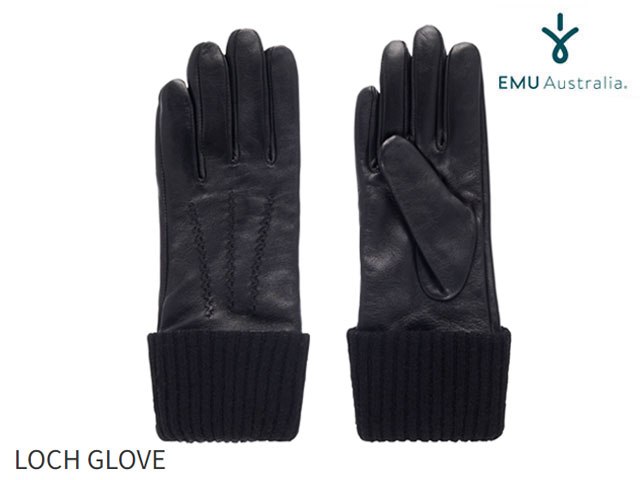 国内正規品 emu australia ロッホ グローブ ブラック/ブラック Loch Glove BLACK/BLACK エミューオーストラリア シープスキンアクセサリー ウールマーク認定 天然素材 吸湿 放湿 手袋 レディース