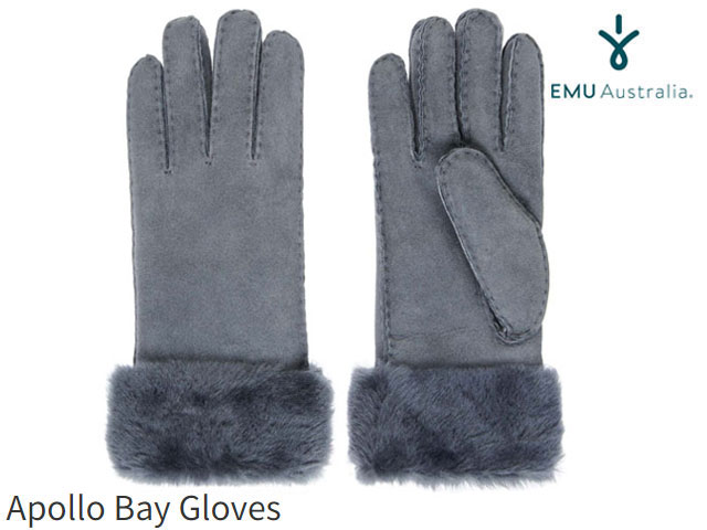 エミュ 手袋 国内正規品 emu australia アポロ ベイ グローブ ダークグレー APOLLO BAY GLOVES DARK GRAY エミューオーストラリア 手袋 シープスキン