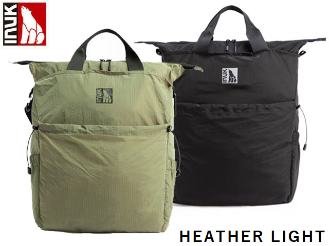 国内正規品 INUK イヌーク HEATHER LIGHT SEAGRASS GREEN BLACK 26L LIGHT MOVE COLLECTION ヘザー ライト ライトムーブコレクション バックパック リュック アウトドア 軽量ナイロン 通勤 通学 アウトドア トラベル フェス シンプル 旅行 IKB2305244 IKB2305209