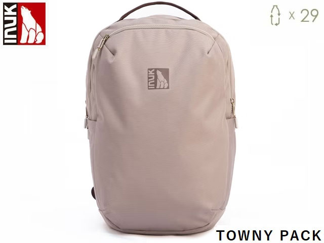 Rakuten - 国内正規品 INUK イヌーク TOWNY PACK タウニーパック COCOA POWDER ココアパウダー ベージュ バックパック バッグ 23L リュック アウトドア スポーツ観戦 野外イベント フェス ビジネス カジュアル リサイクル ペットボトル 撥水加工 ウェビングラゲッジランナー IKB23604