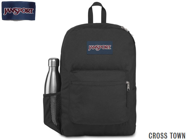 NEWモデル 国内正規品 ジャンスポーツ リュック JANSPORT CROSS TOWN BLACK JS0A47LW008 クロスタウン ブラック 黒 バックパック バッグ NEWモデル ジャンスポ 大容量 バックパック メンズ レディース 通学 通勤 高校生 大学生 サイドポケット