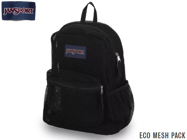 国内正規品 ジャンスポーツ JANSPORT NEW ECO MESH PACK BLACK エコメッシュ パック ブラック 黒 バックパック バッグリュック