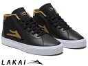 国内正規品 Lakai FLACO II MID BLACK/TOBACCO LEATHER フラコ 2 ミッド ブラック/タバコ レザー ラカイ スケート SKATE スニーカー DELUXLITEインソール PARAMOUNTアウトソール CO-BOUND