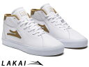 国内正規品 Lakai FLACO II MID WHITE/TOBACCO LEATHER フラコ 2 ミッド ホワイト/タバコ レザー ラカイ スケート SKATE スニーカー DELUXLITEインソール PARAMOUNTアウトソール CO-BOUND