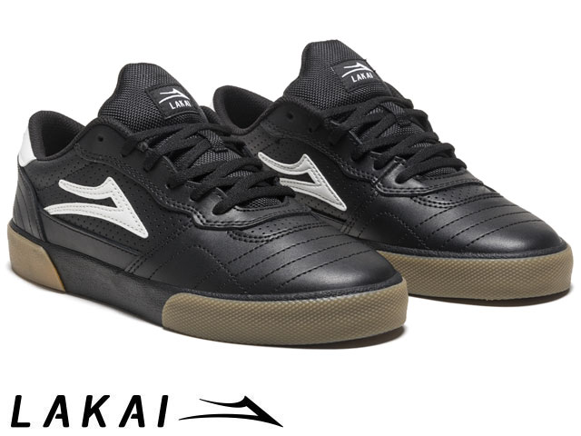 国内正規品 Lakai CAMBRIDGE BLACK/GUM LEATHER ケンブリッジ ブラック/ガム レザー ラカイ スケート SKATE スニーカー DELUXLITEインソール PARAMOUNTアウトソール