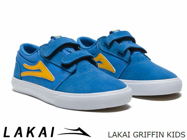 楽天sbc国内正規品 Lakai キッズ GRIFFIN KIDS MOROCCAN BLUE SUEDE グリフィン キッズ モロッカンブルー スエード 青 ベルクロ ラカイ スケート SKATE スニーカー