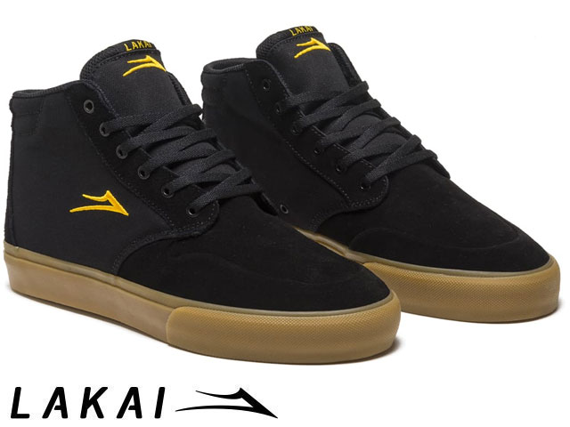 国内正規品 Lakai RILEY 3 HIGH BLACK/GUM SUEDE ライリーホーク 3 ハイカット ブラック/ガム スエード ラカイ スケート SKATE スニーカー CO-BOUND DELUXLITEインソール PARAMOUNTアウトソール