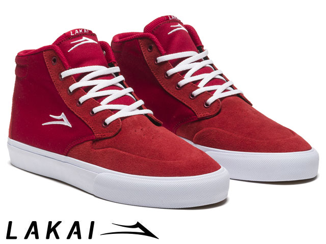 国内正規品 Lakai RILEY 3 HIGH RED SUEDE ライリーホーク 3 ハイカット レッド スエード ラカイ スケート SKATE スニーカー CO-BOUND DELUXLITEインソール PARAMOUNTアウトソール